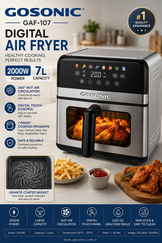 سرخ کن بدون روغن گوسونیک مدلGosonic GAF-107